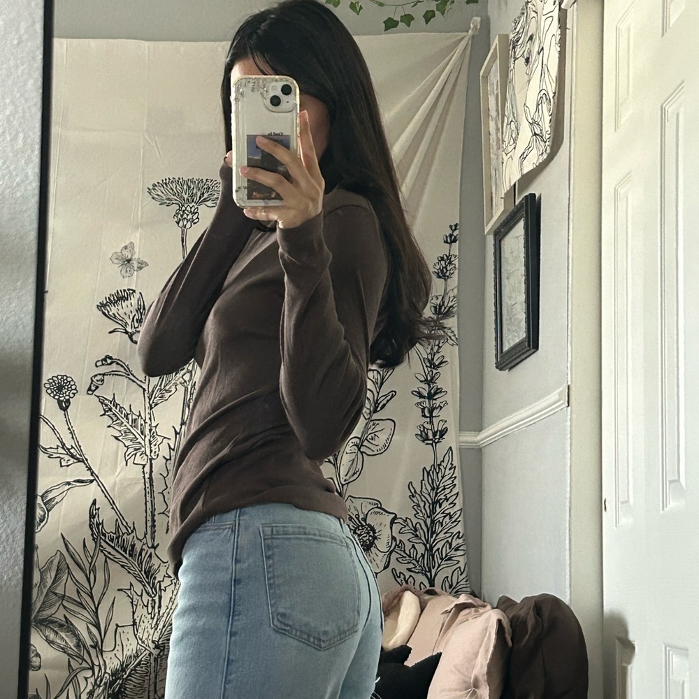 Brown Long Sleeve Top